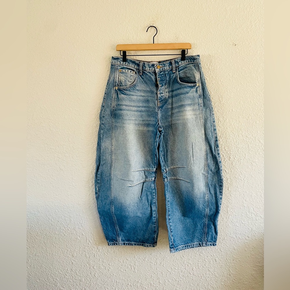 We The Free Light CRVYBlue Washed Baggy Jeans